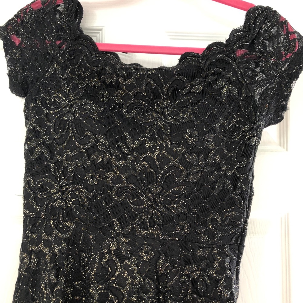 Black and gold evening dress